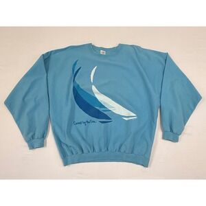 Vtg 80's Crazy Shirts Hawaii Carmel by the Sea Sailboat Sweatshirt Blue XL USA